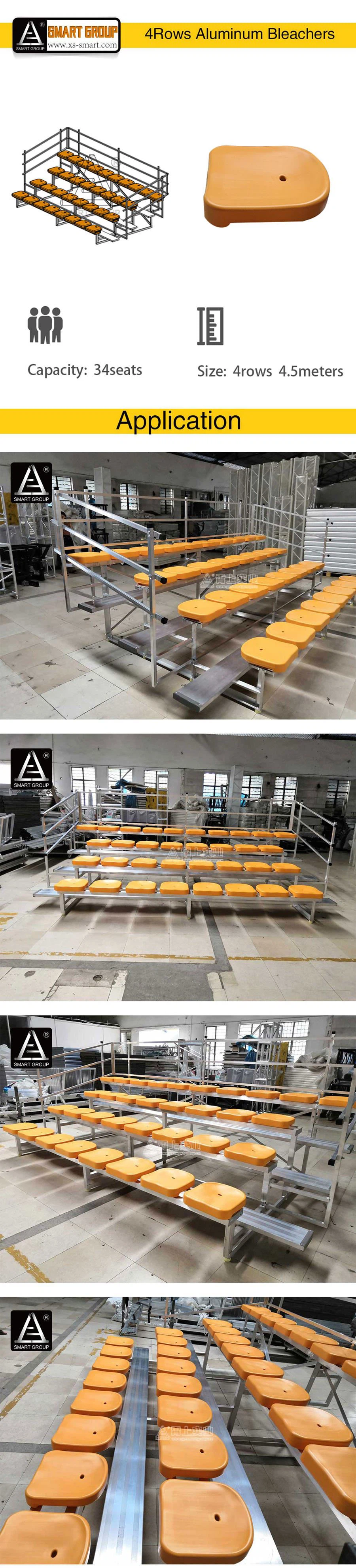 Portable Aluminum Bleacher Seats With Low Backrest